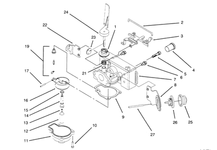 Part Location Diagram of 678113 Lawn Boy Float and Arm Assembly